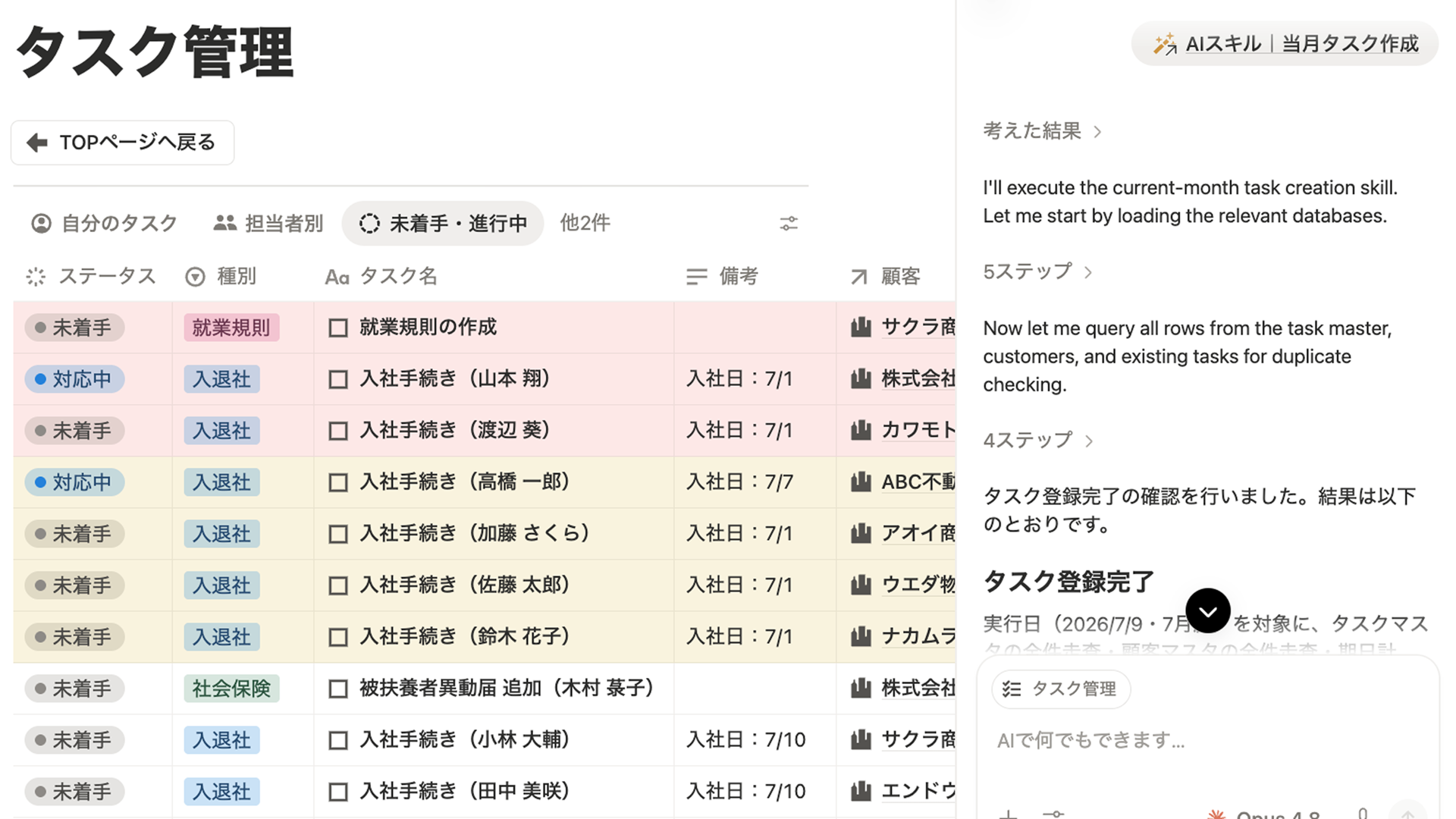 Notion AIで業務効率化のイメージ