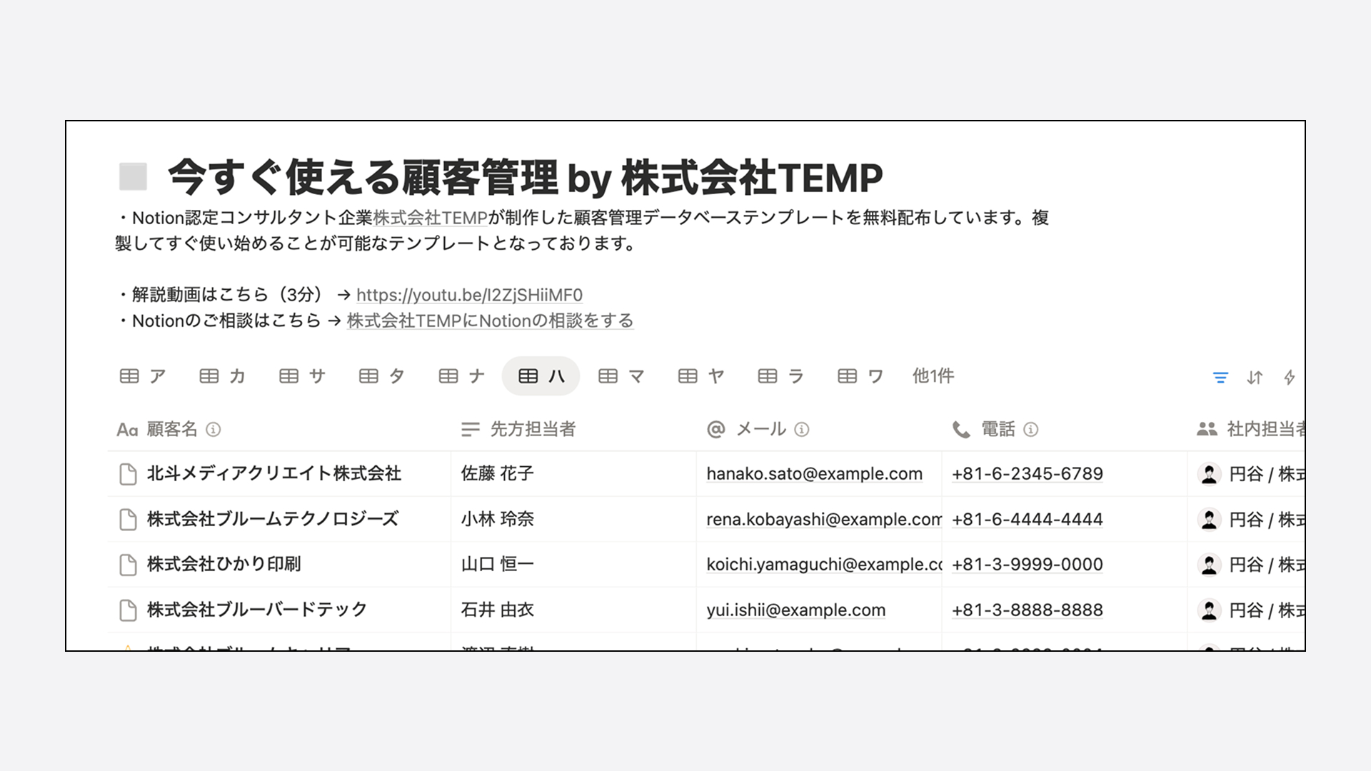 今すぐ使える顧客管理
